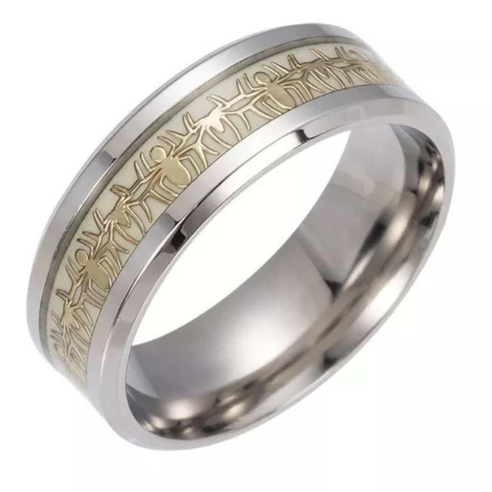 Glow in The Dark Gold Spiderman Ring